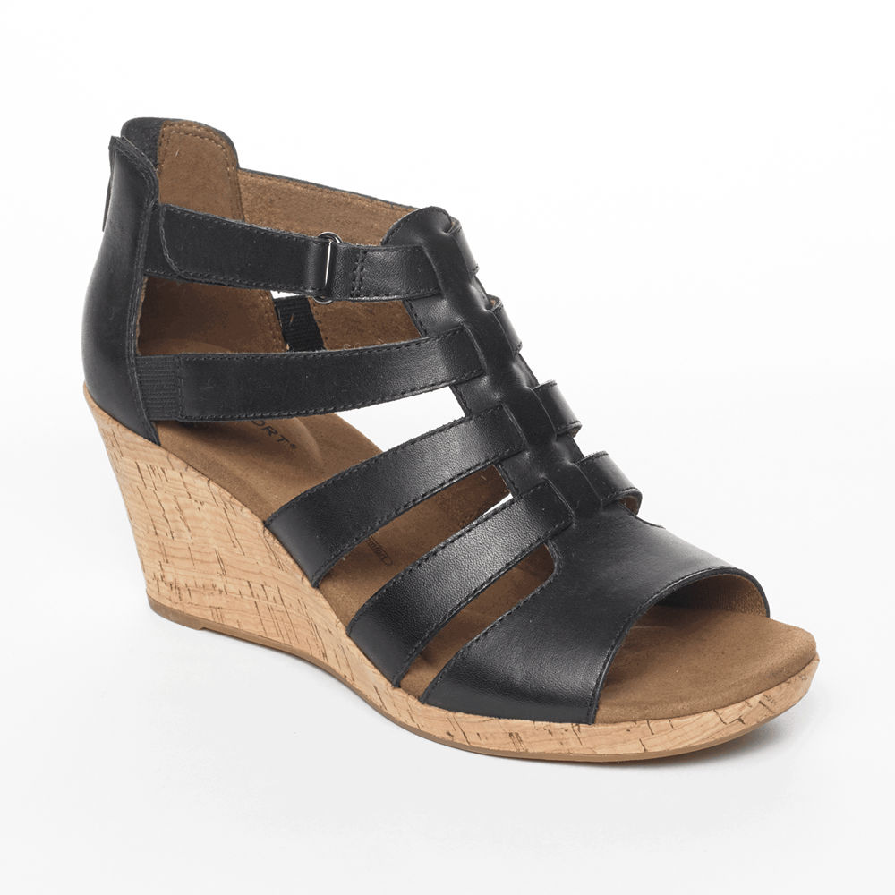 Rockport Womens Sandals Black - Briah Gladiator - UK 601-WSMAIJ